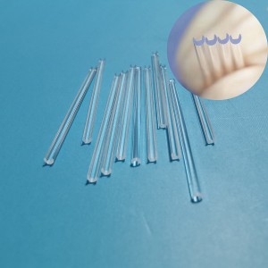 U shape quartz substrates used for fiber support and/or alignment purposes,<br /><br />
U Grooved Glass rod used for isolating fiber within the package. 